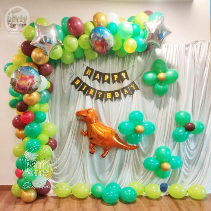 birthday Simple Dino Theme Balloon Decoration